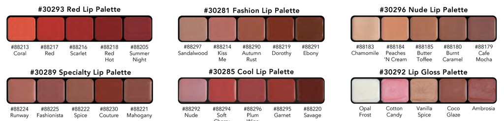 Pro Lip Color Palettes