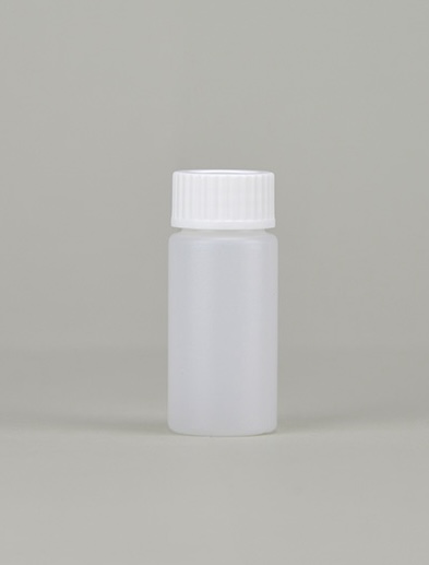 [650-BIS-20-C] Flacon rond, plastique, semi-opaque, avec bouchon
