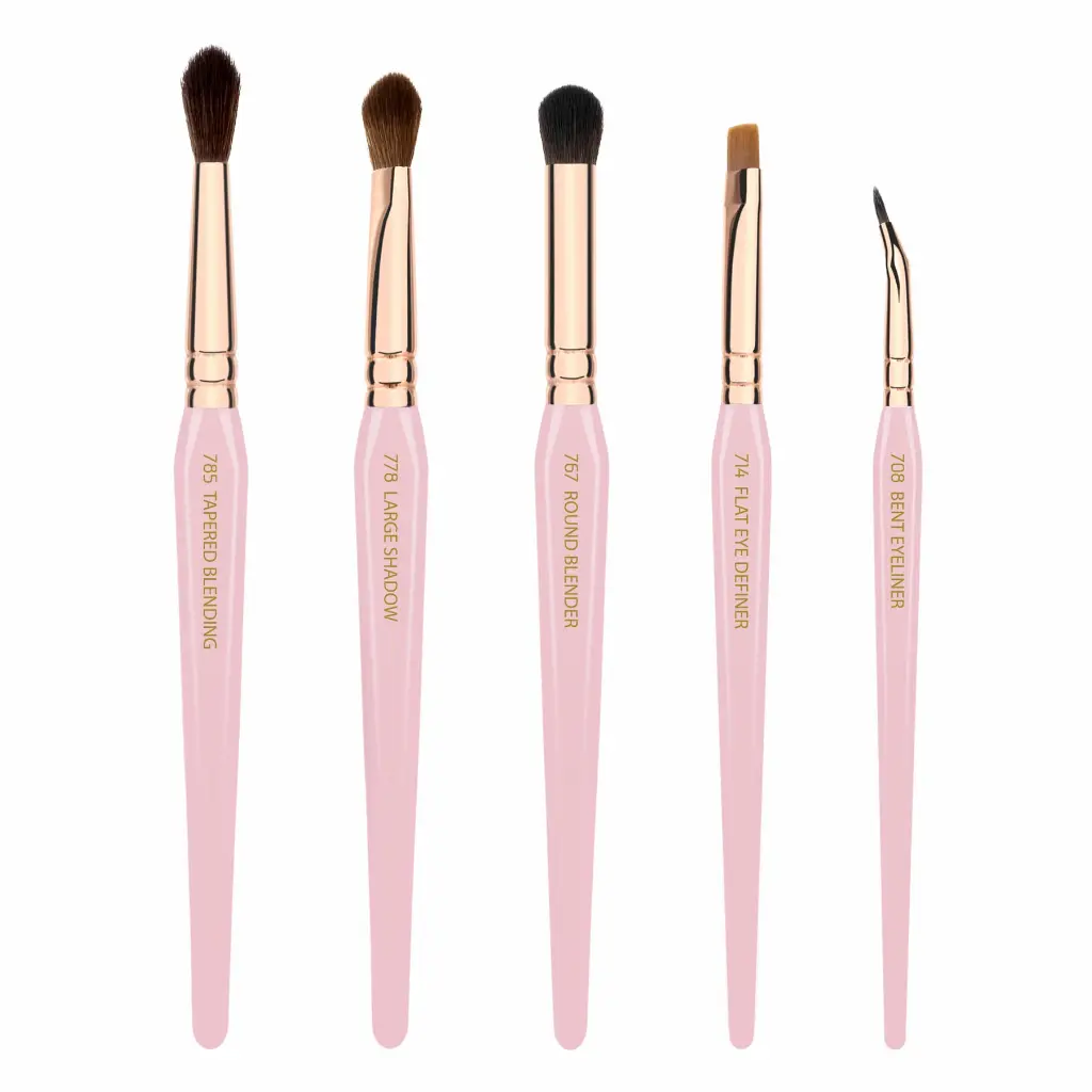 Brush Set Pink Golden Triangle Eyes (5 pcs)
