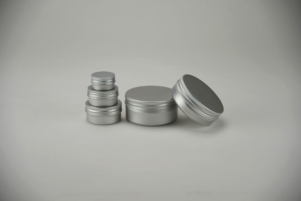 Boite ronde aluminium, avec couvercle